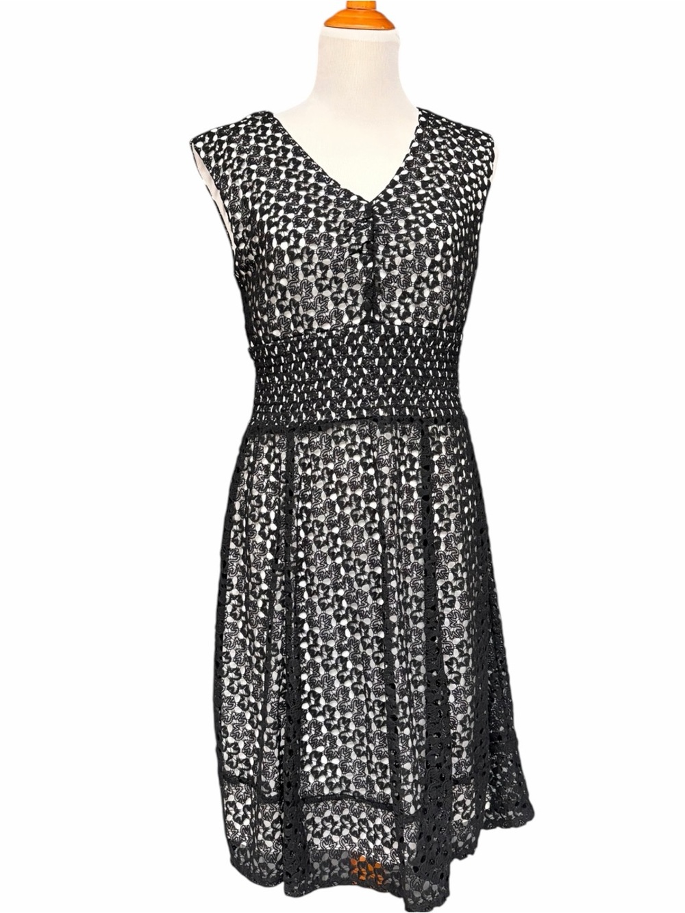 Rabbit Rabbit Rabbit Black Lace Fit & Flare Midi Dress Size Medium